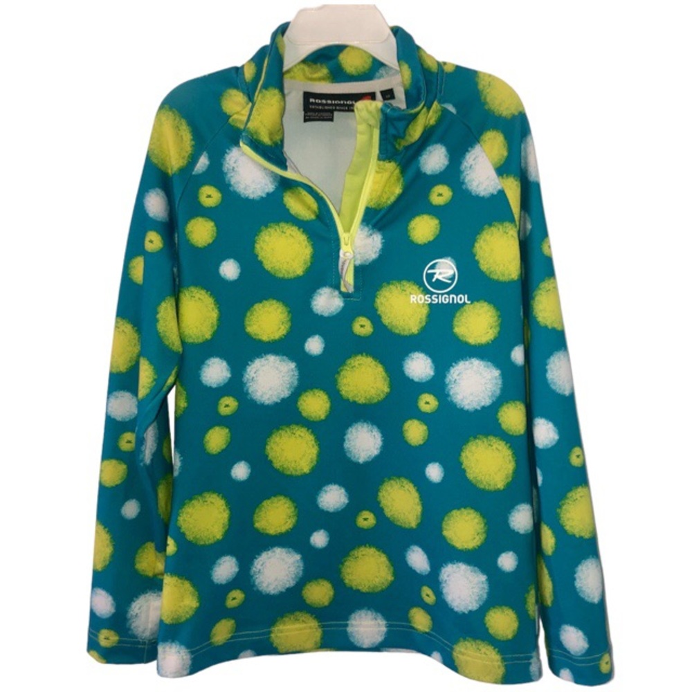 Rossignol girls 1/2 zip circle cyan long sleeved top